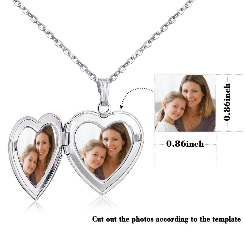 MUERDOU Locket Necklace that Holds Pictures Initial Alphabet Letter Heart Shaped Photo Memory Locket Pendant Necklace - Image 3